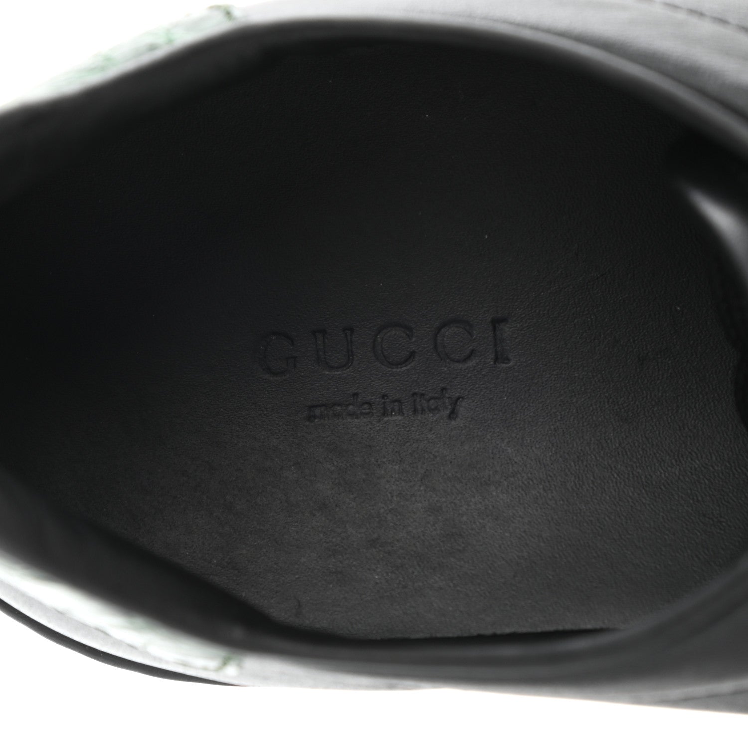 Gucci Calfskin Crocodile Web Ace Sneakers 39 Black 6 of 9