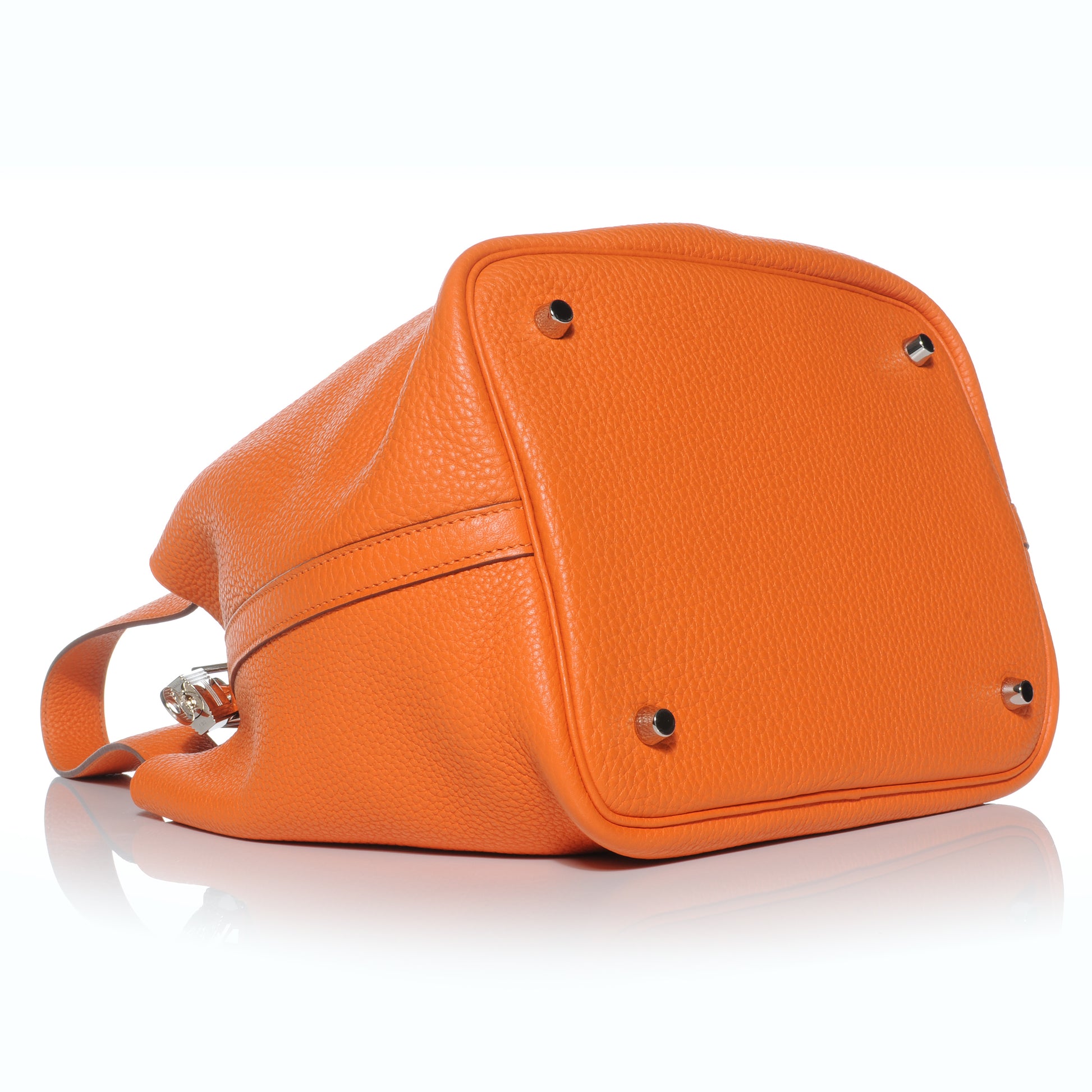 Hermes Taurillon Clemence Picotin Lock MM Orange 4 of 7