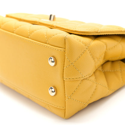 Chanel Caviar Quilted Extra Mini Coco Handle Flap Yellow 10 of 11