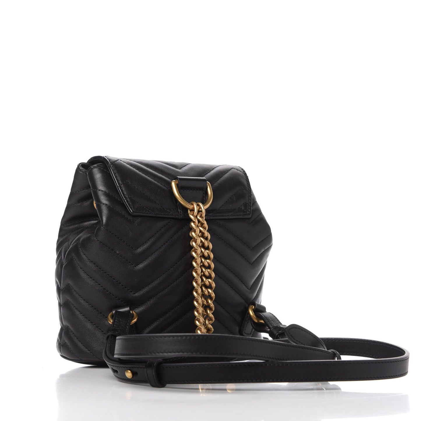 Calfskin Matelasse GG Marmont Flap Backpack Black