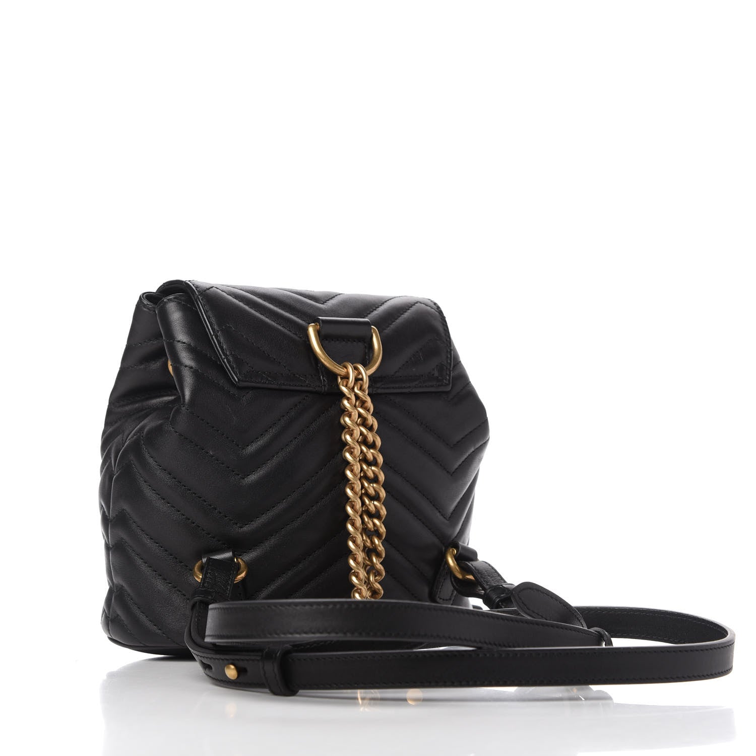 Gucci Calfskin Matelasse GG Marmont Flap Backpack Black 3 of 10