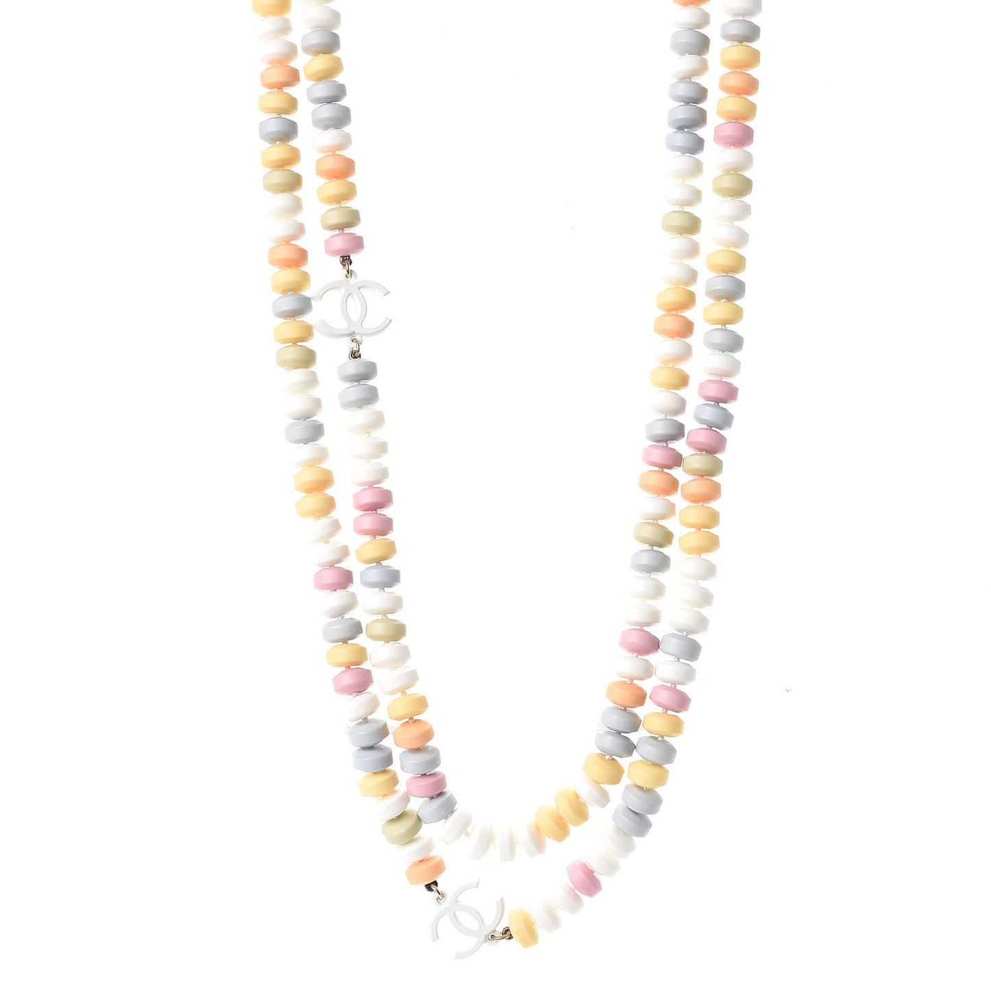 Candy CC Double Strand Necklace Multicolor