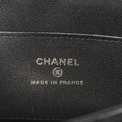 Chanel Lambskin Quilted Rectangular Phone Holder Clutch With Chain Black 6 of 11