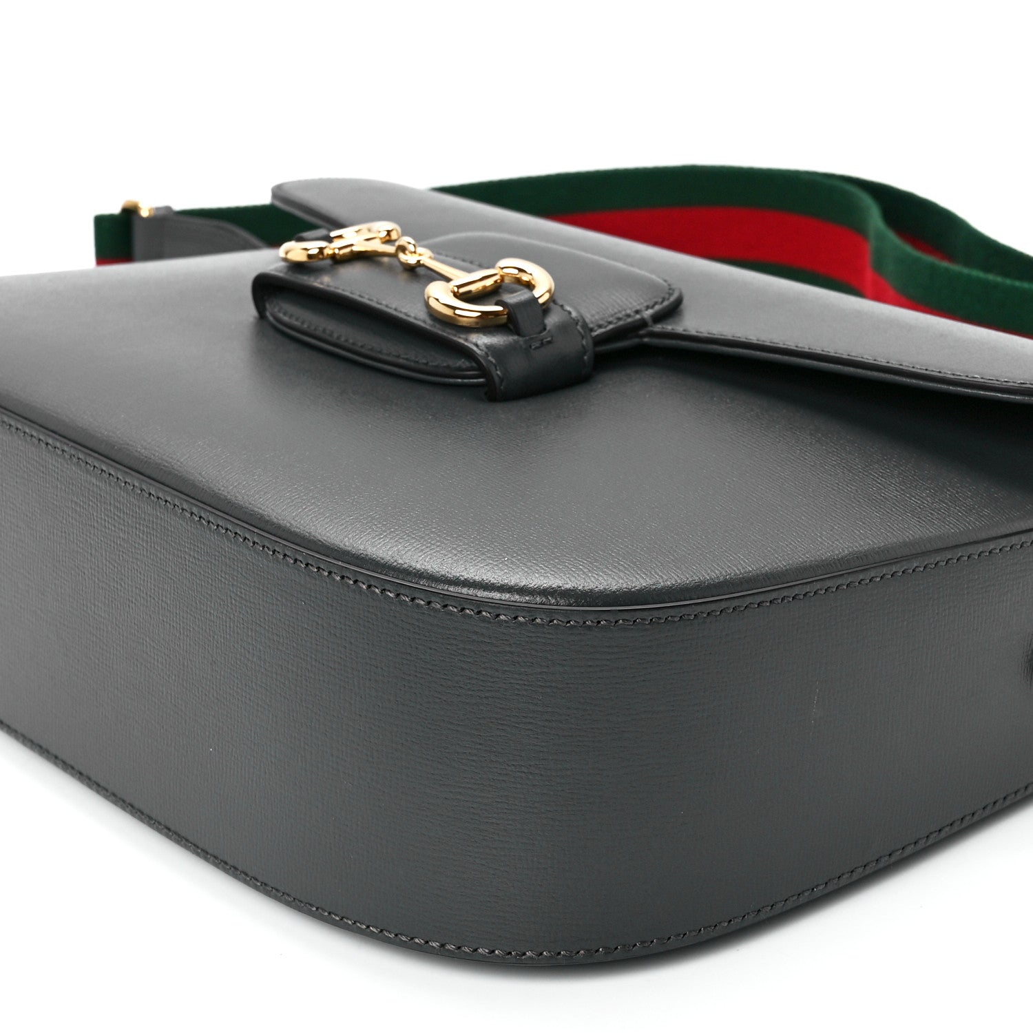 Gucci Azalea Calfskin Web Horsebit 1955 Shoulder Bag Graphite Grey 11 of 11