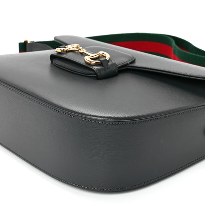 Gucci Azalea Calfskin Web Horsebit 1955 Shoulder Bag Graphite Grey 11 of 11