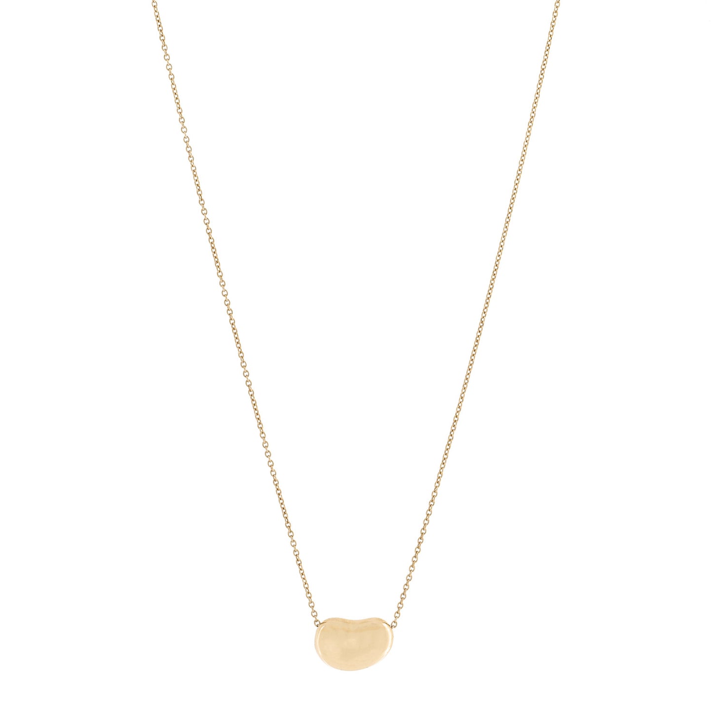 18K Yellow Gold 14mm Elsa Peretti Bean Pendant Necklace