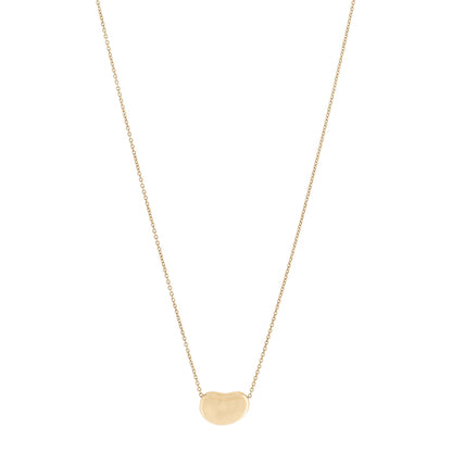 Tiffany 18K Yellow Gold 14mm Elsa Peretti Bean Pendant Necklace 1 of 5