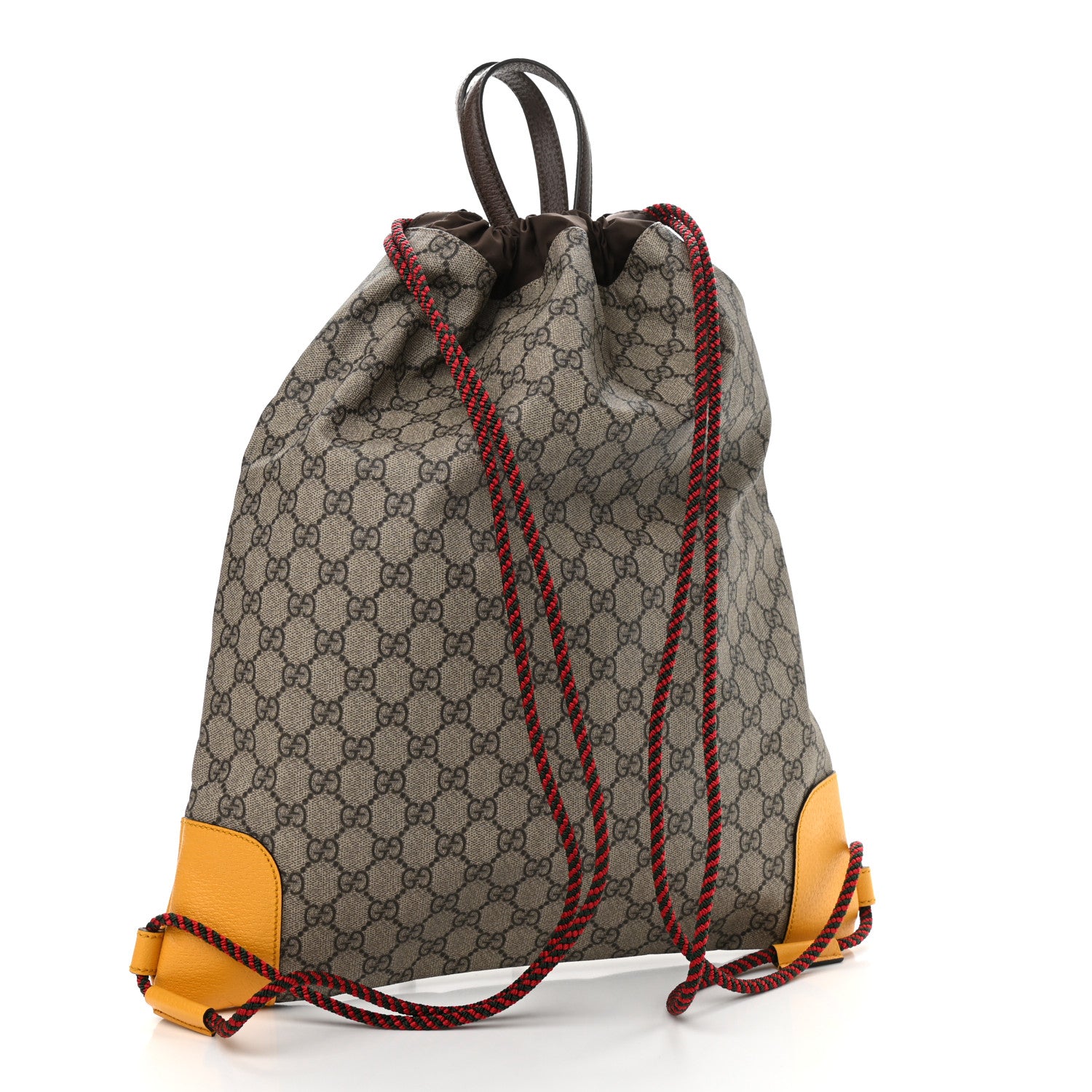 Gucci GG Supreme Monogram Neo Vintage Drawstring Backpack Beige New Acero Crop 3 of 10