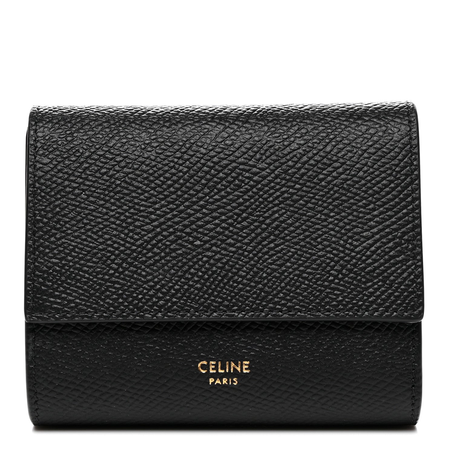 Celine Grained Calfskin Small Multifunction Folded Wallet Black 1 of 9