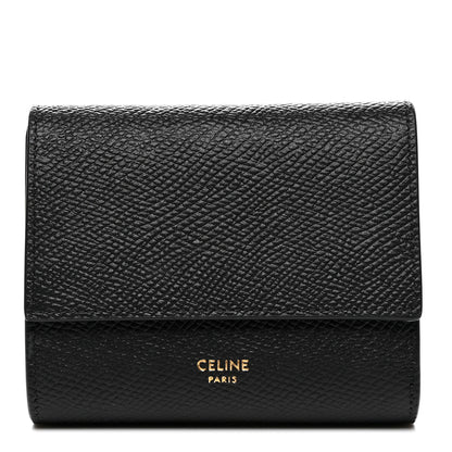 Celine Grained Calfskin Small Multifunction Folded Wallet Black 1 of 9