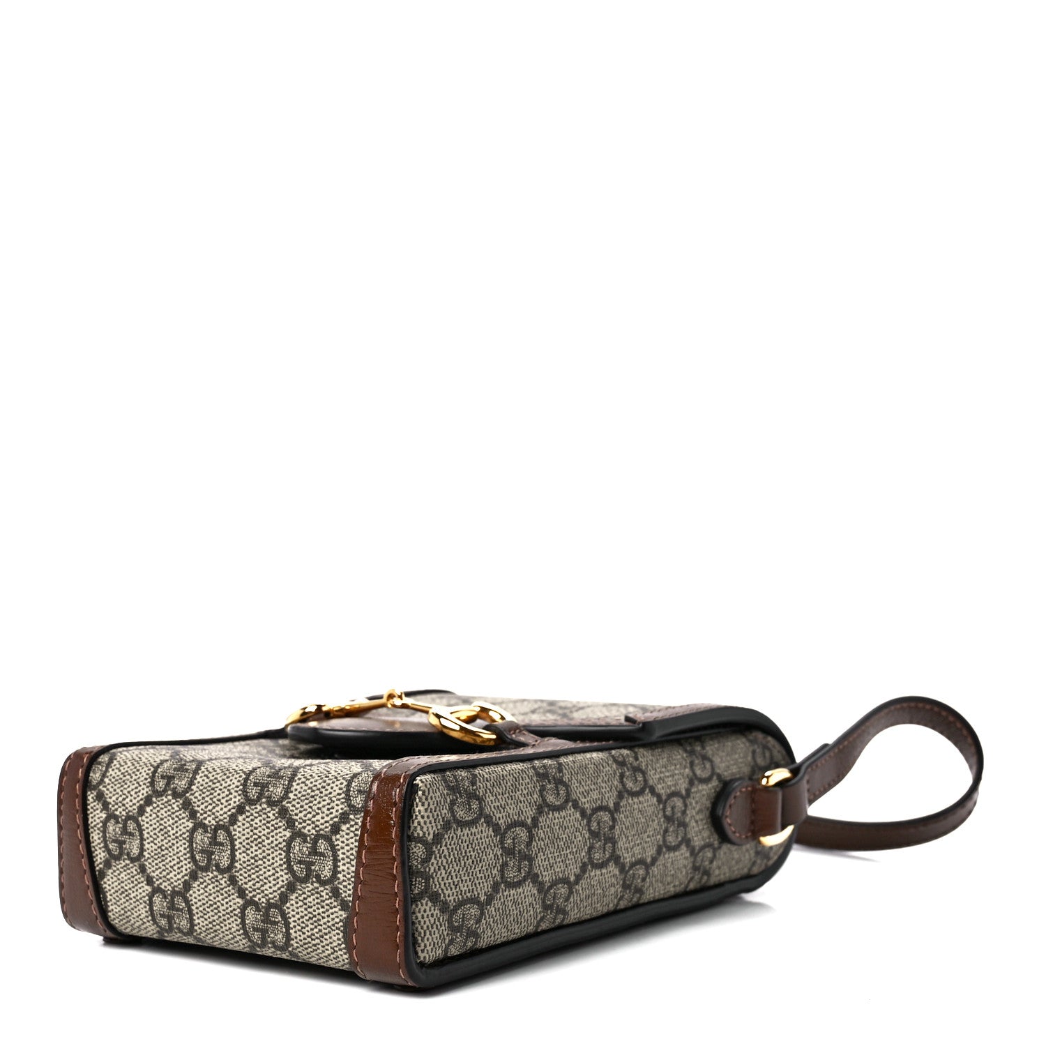Gucci GG Supreme Monogram Mini Horsebit 1955 Crossbody Bag Beige Brown Sugar 9 of 11