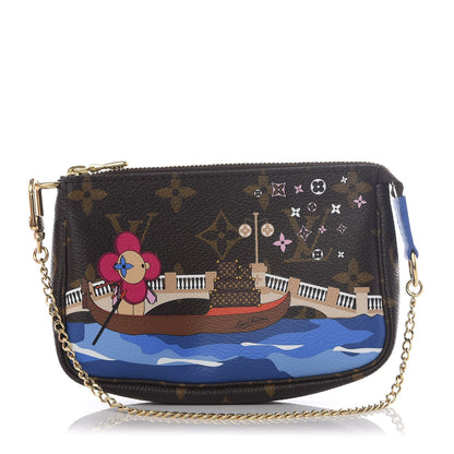 Louis Vuitton Monogram 2019 Christmas Animation Mini Venice Pochette Accessories Blue 1 of 8