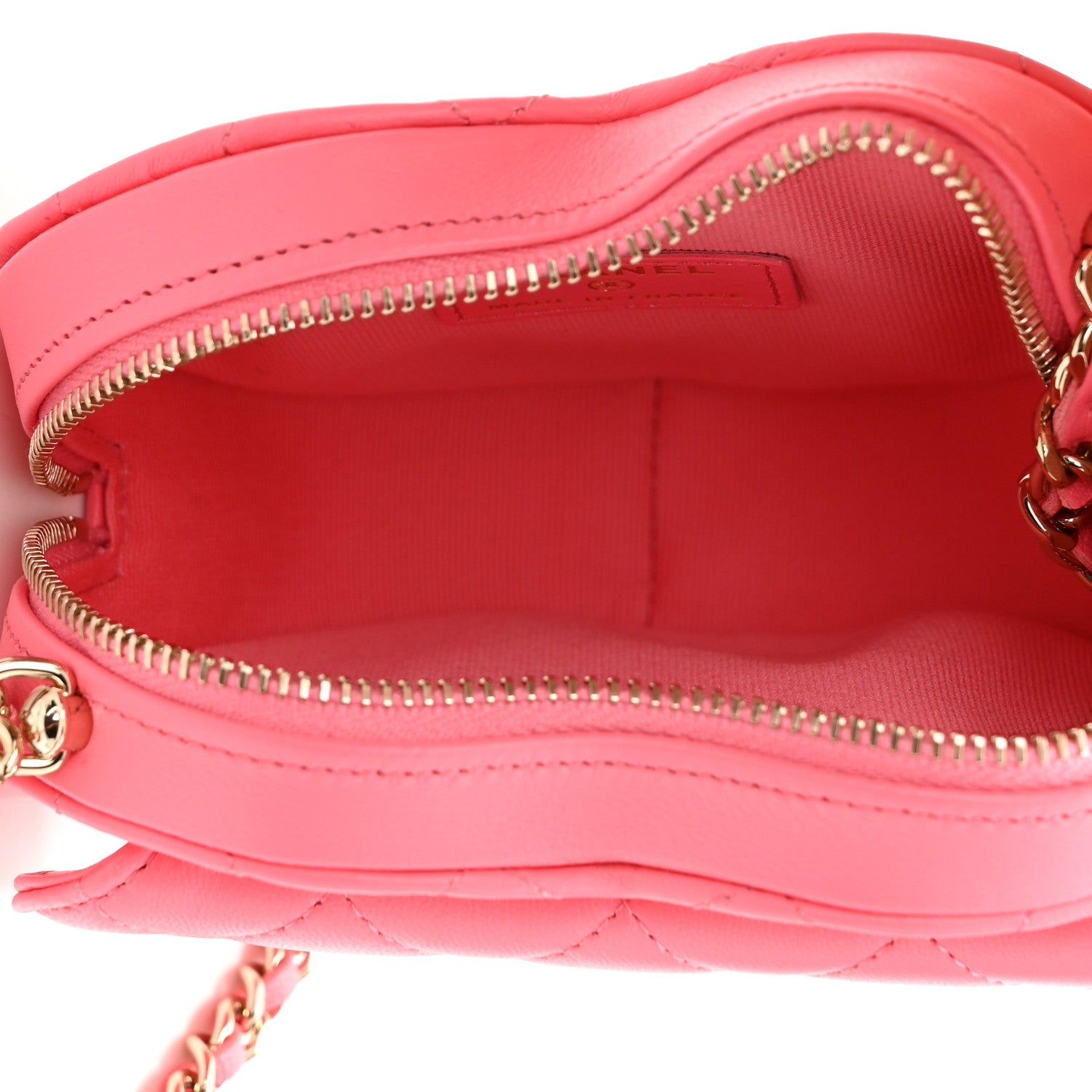 Chanel Lambskin Quilted CC In Love Heart Clutch With Chain Pink 4 of 10