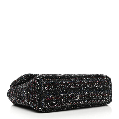 Chanel Tweed Sequin Quilted Large Chanel 19 Flap Black Multicolor 3 of 8