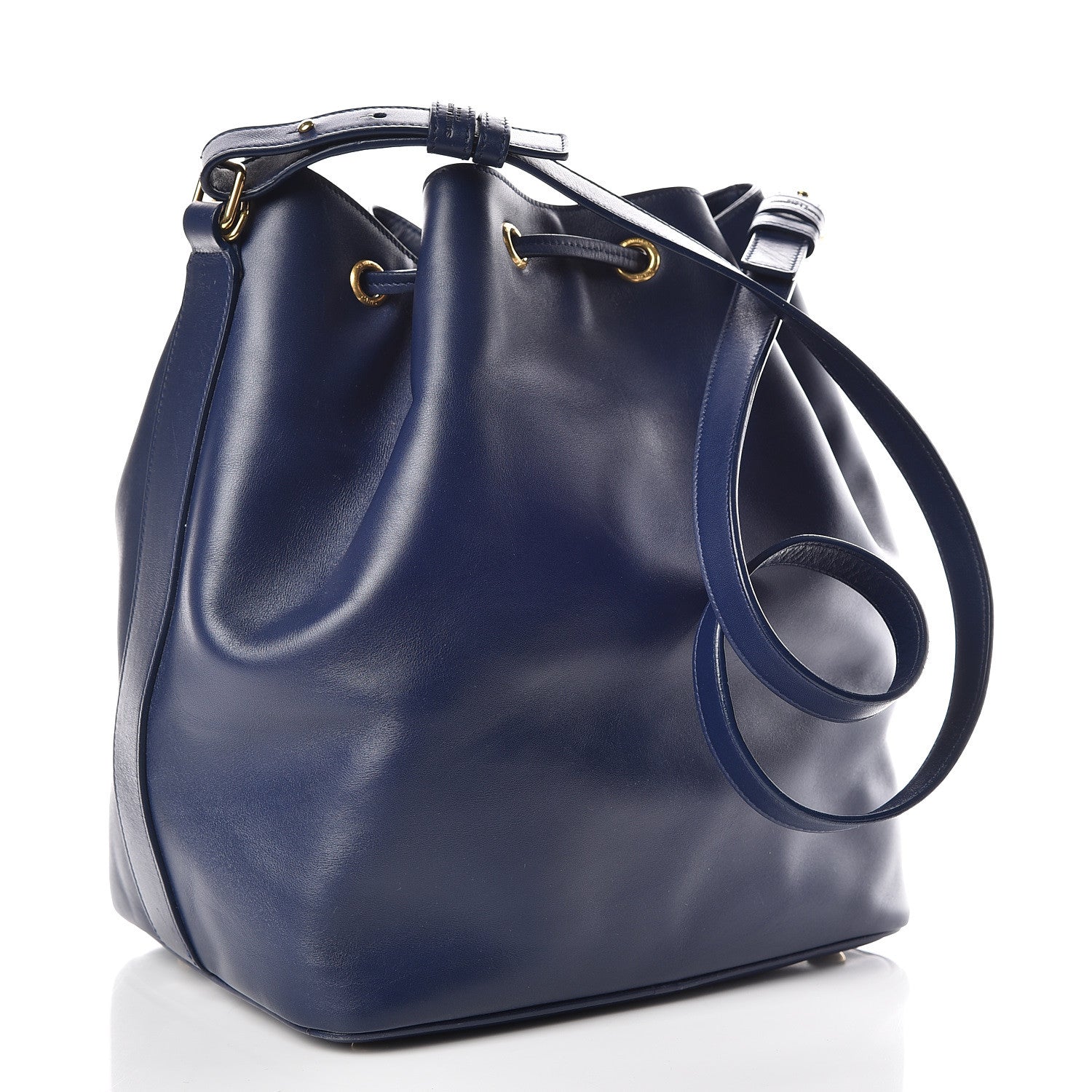 Saint Laurent Calfskin Large Emmanuelle Bucket Bag New Marine 3 of 15