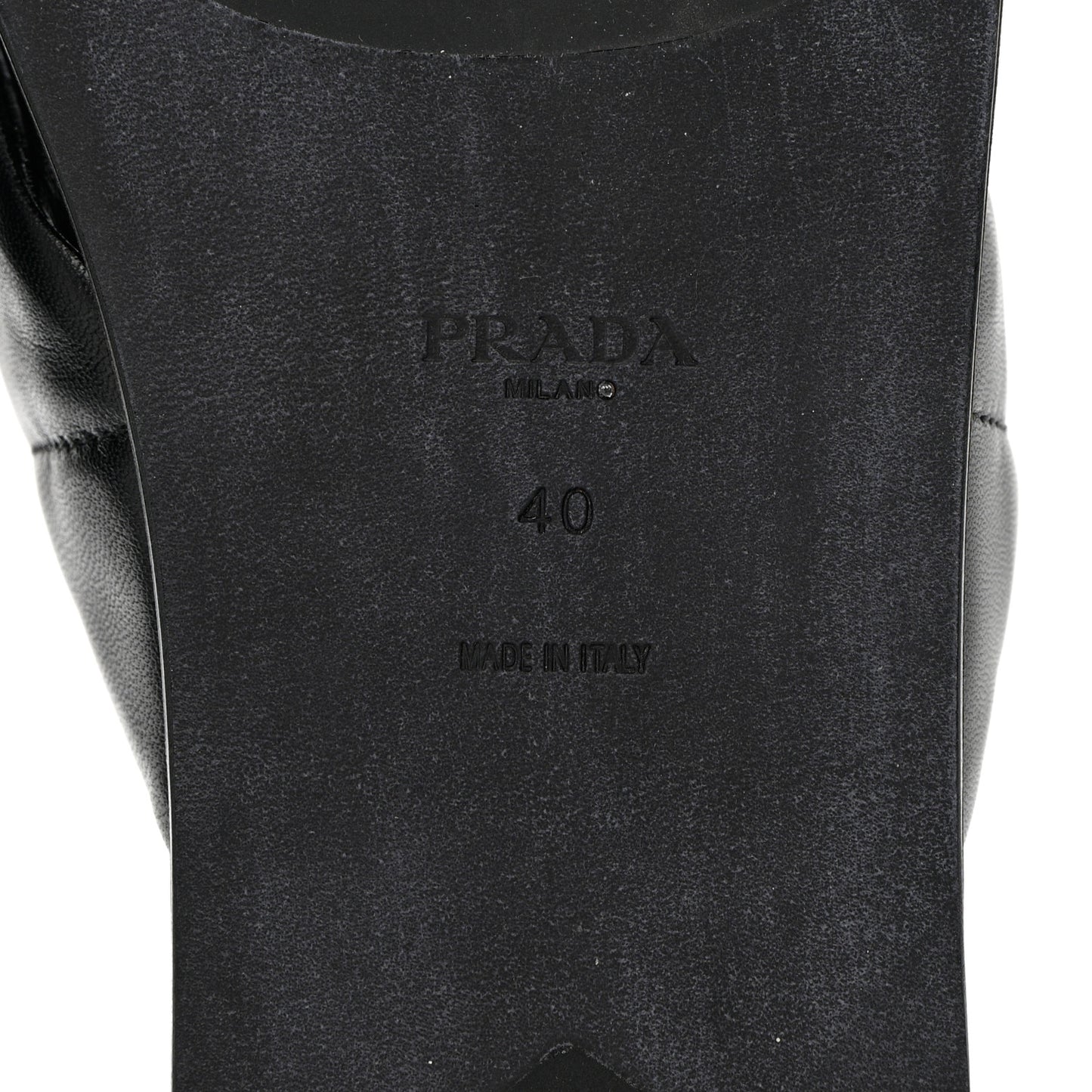 Nappa Logo Quilted Criss Cross Slide Sandals 40 Black