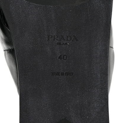 Prada Nappa Logo Quilted Criss Cross Slide Sandals 40 Black 6 of 10