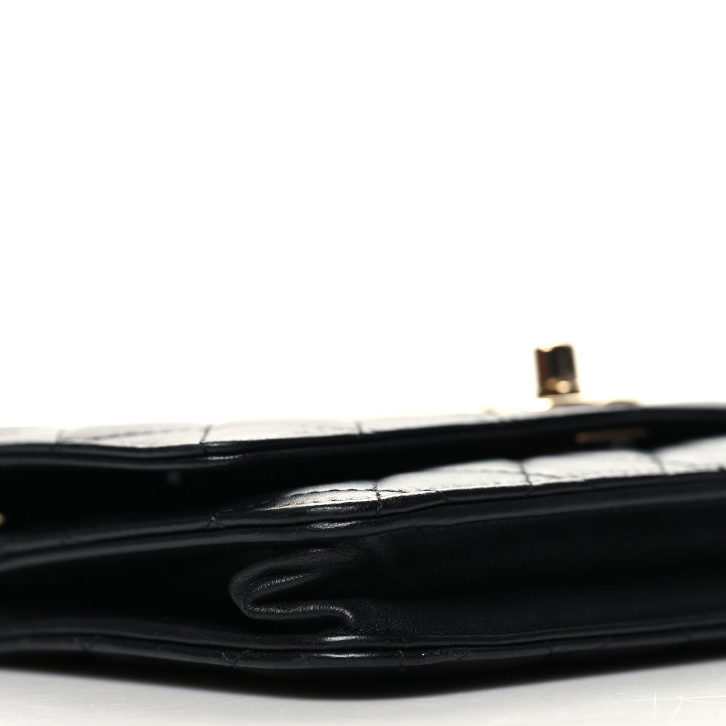 Lambskin Quilted Trendy CC Wallet On Chain WOC Black