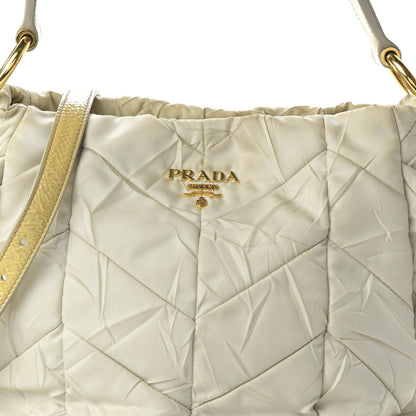 Prada Tessuto Nylon Chevron Quilted Shoulder Bag Lino 9 of 9