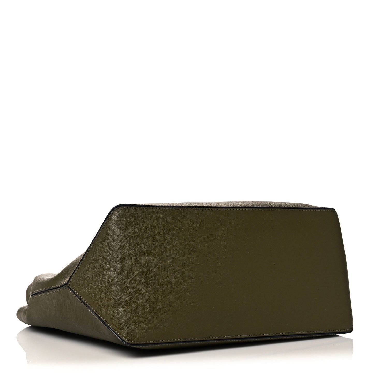 Calfskin Embossed Logo East West Shopper Tote Olive Geen