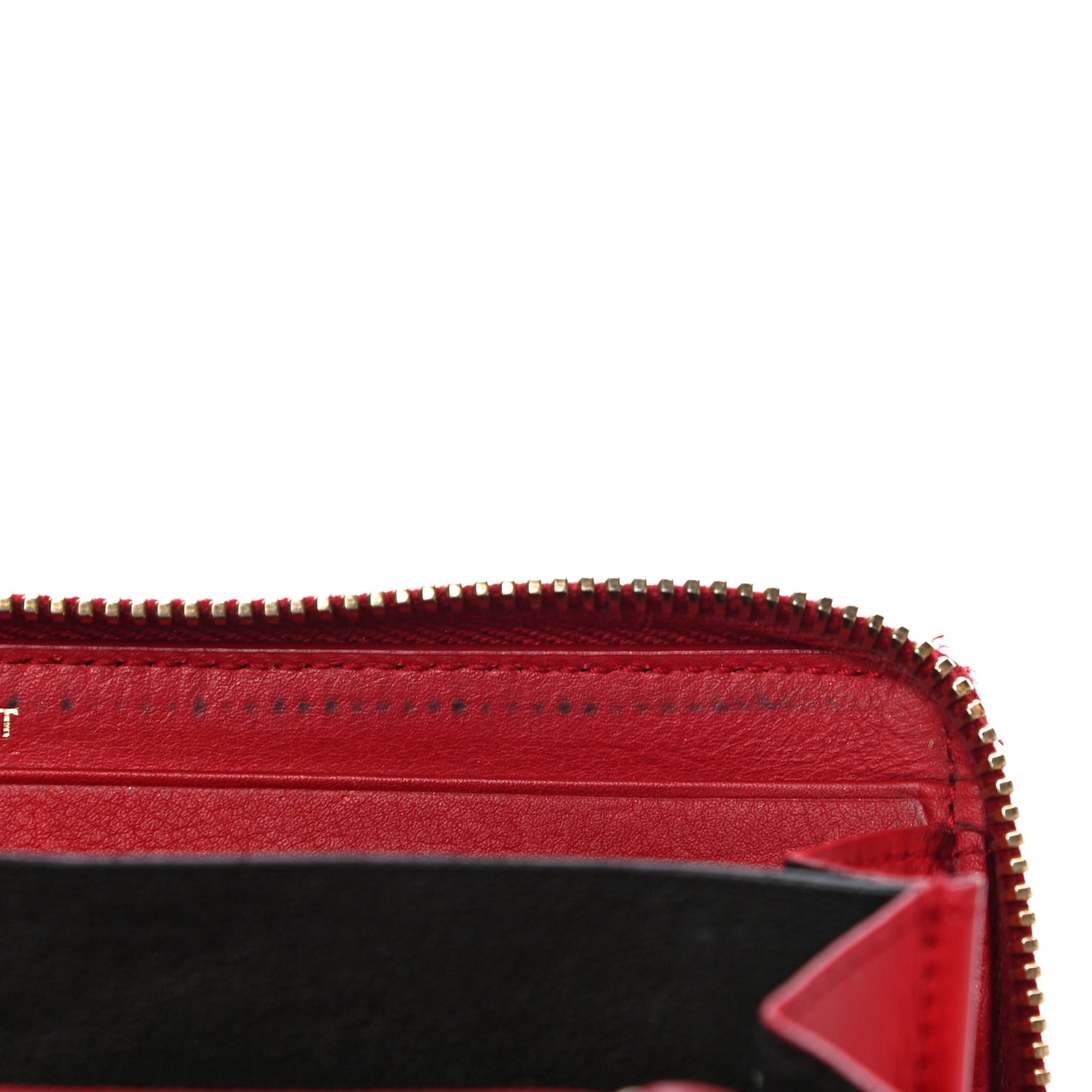 Calfskin Classic Y Ligne Zip Around Wallet Red