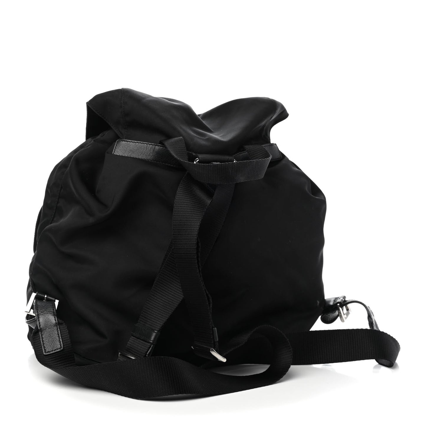 Tessuto Nylon Saffiano Medium Backpack Black