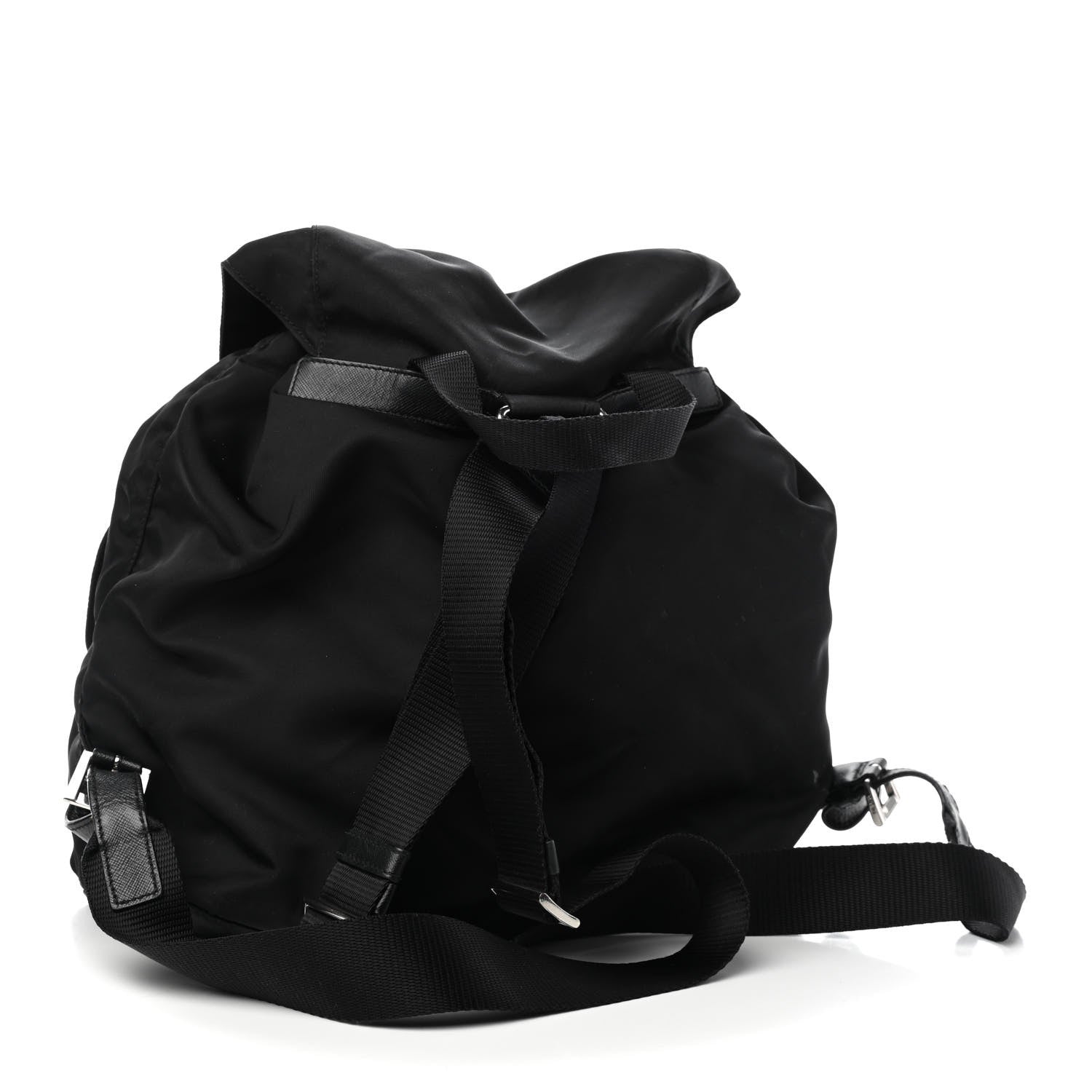 Prada Tessuto Nylon Saffiano Medium Backpack Black 2 of 8