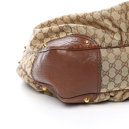 Gucci Monogram Large Jockey Hobo Brown 8 of 10