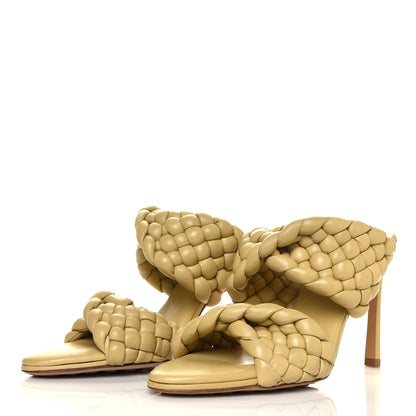 Bottega Veneta Nappa Twisted Padded Intrecciato Curve Slide Sandals 38 Tapioca 3 of 6