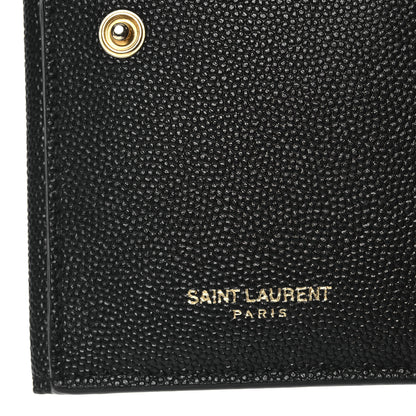 Saint Laurent Grain De Poudre Monogram Bi-Fold Wallet Black 7 of 12