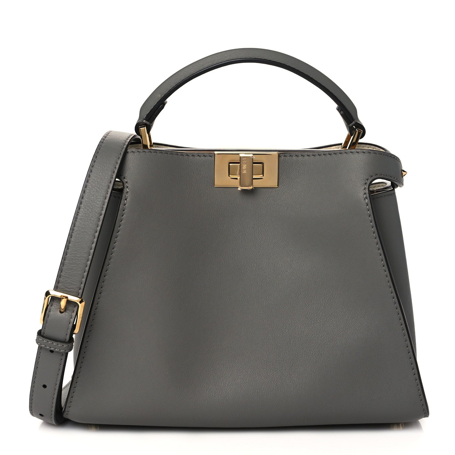 Fendi Vitello Medium Peekaboo Iconic Essentially Satchel Moon Miel 1 of 9