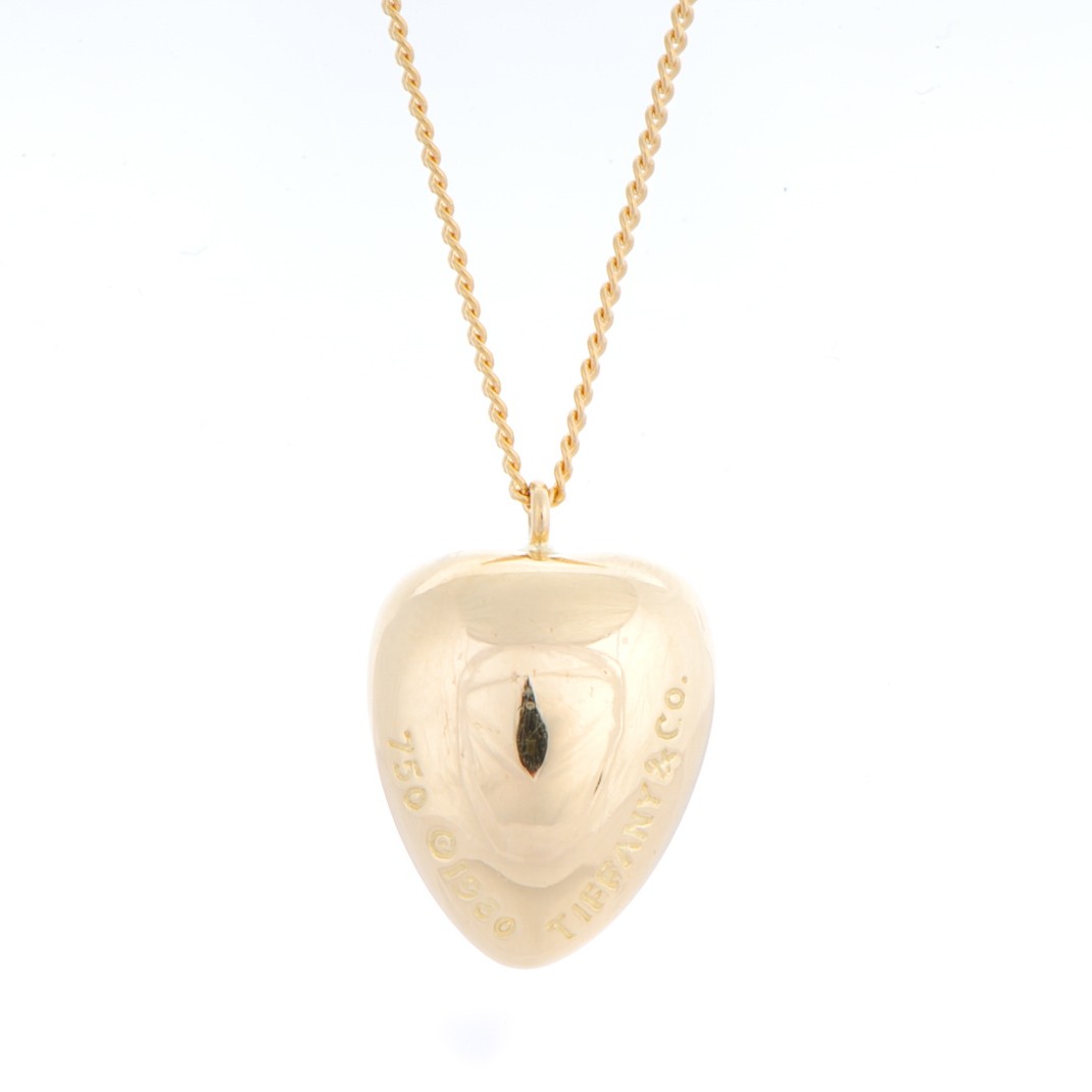 Vintage 18K Yellow Gold Angela Cummings Heart Pendant Necklace