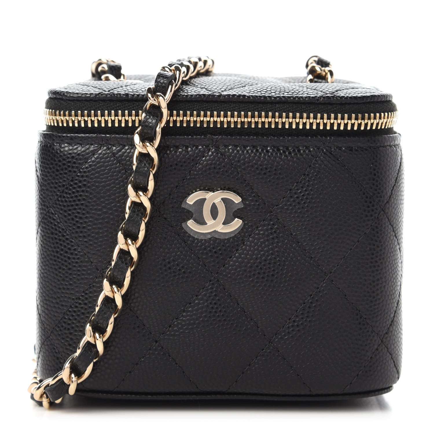 Chanel Caviar Quilted Mini Vanity Case With Chain Black 1 of 11