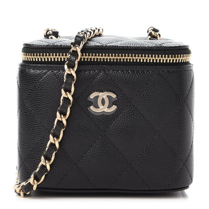 Chanel Caviar Quilted Mini Vanity Case With Chain Black 1 of 11