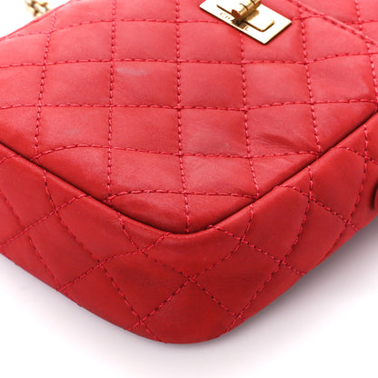 Chanel Iridescent Calfskin Quilted Reissue Camera Case Red 10 of 11
