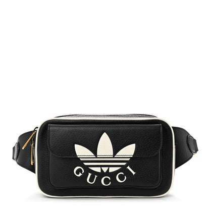 Gucci X ADIDAS Textured Dollar Calfskin Belt Bag Black 1 of 10