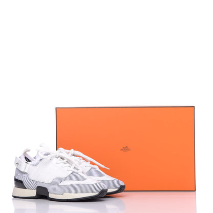 Hermes Calfskin Womens Athlete Sneakers 37 White Multicolor 10 of 10