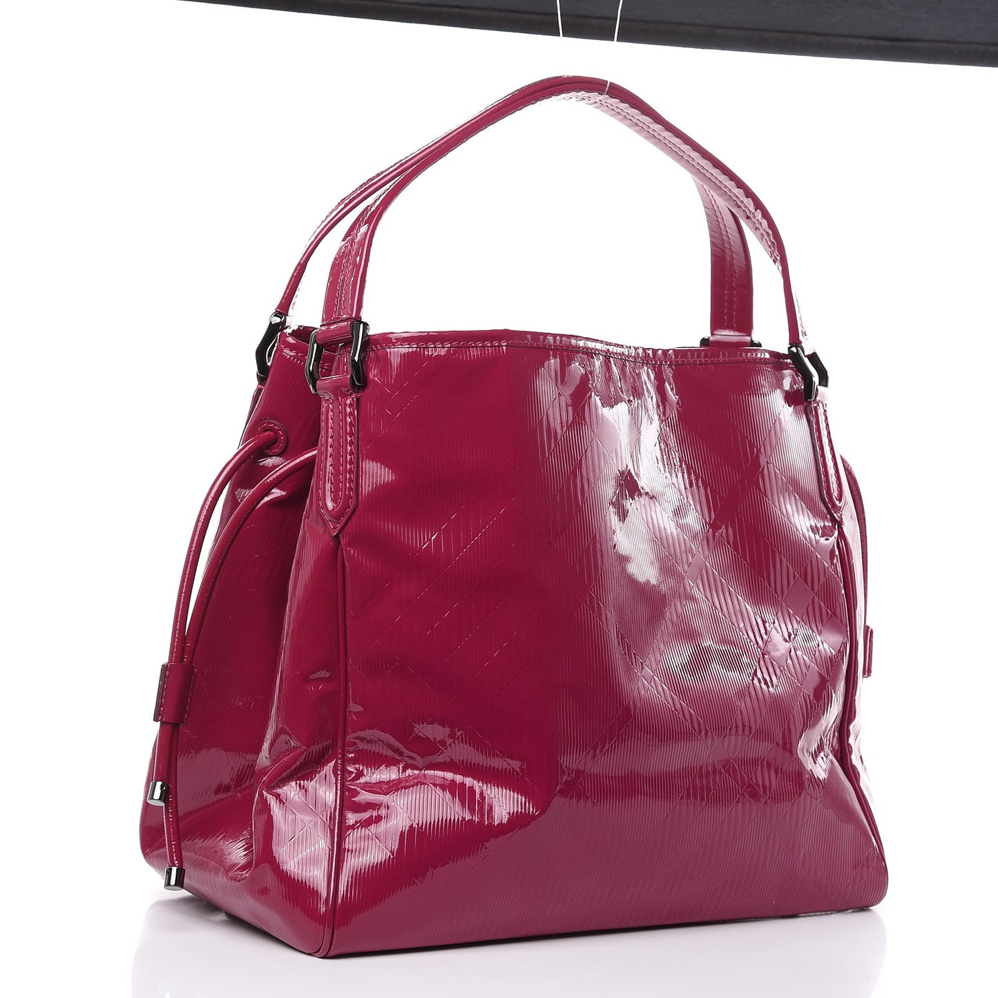 Patent Check Embossed Bilmore Tote Raspberry Sorbet