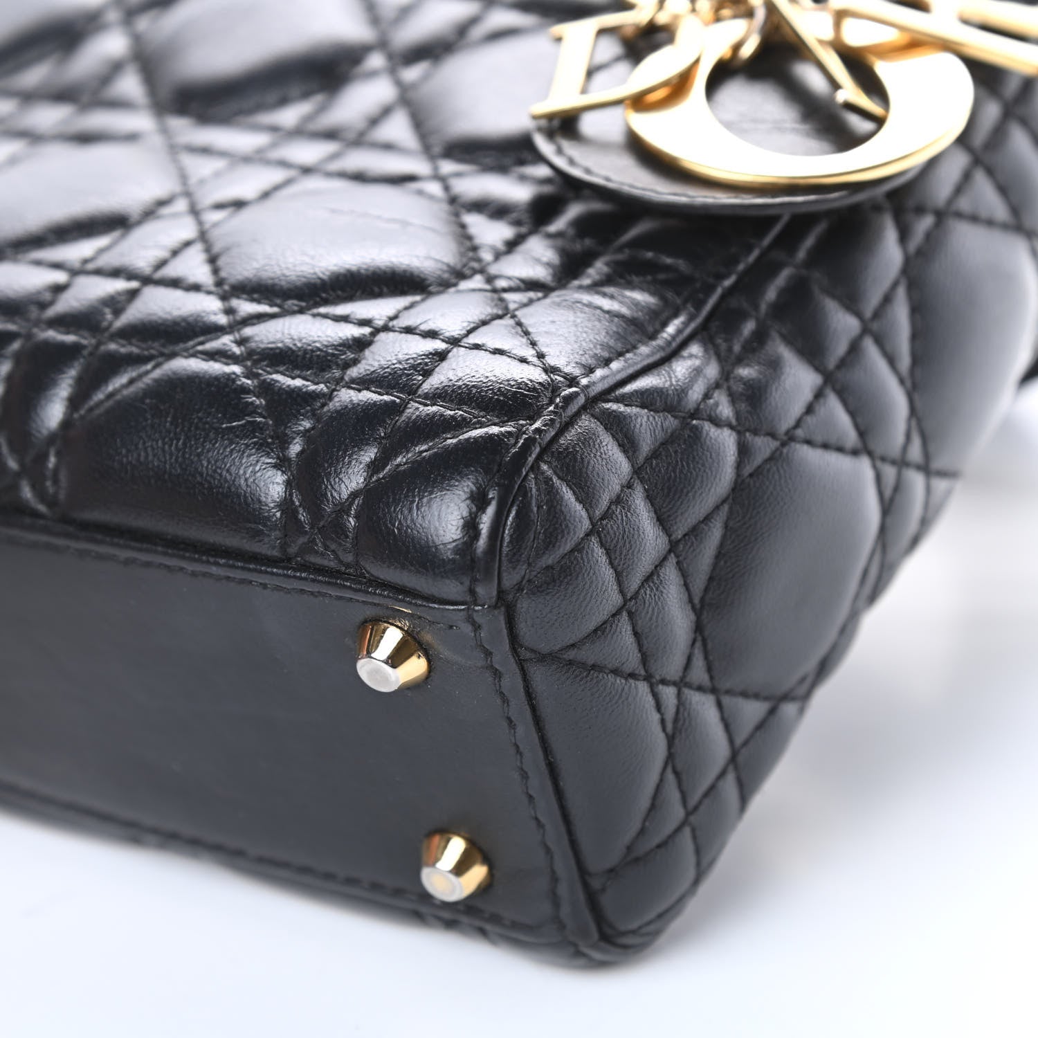 Christian Dior Lambskin Cannage Mini Lady Dior Black 10 of 24