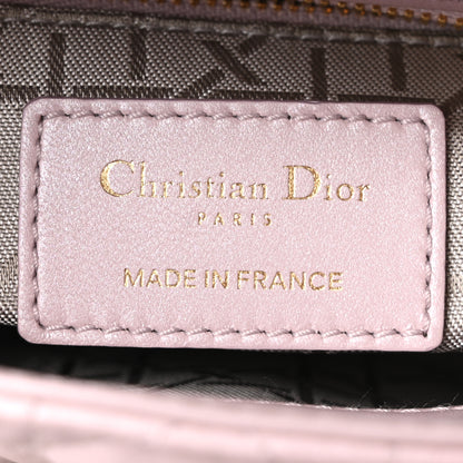 Christian Dior Metallic Lambskin Cannage Mini Lady Dior Lotus 6 of 10