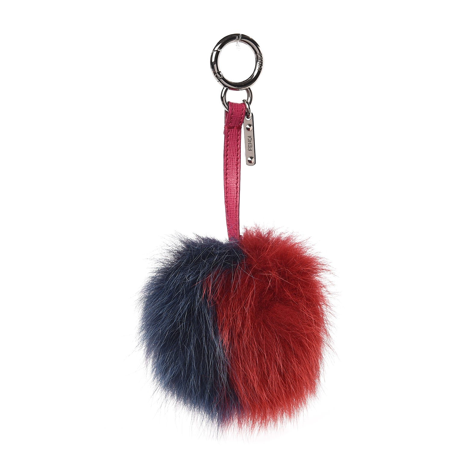 Fendi Fox Fur Pom Pom Bag Charm Shadow Violet 1 of 4