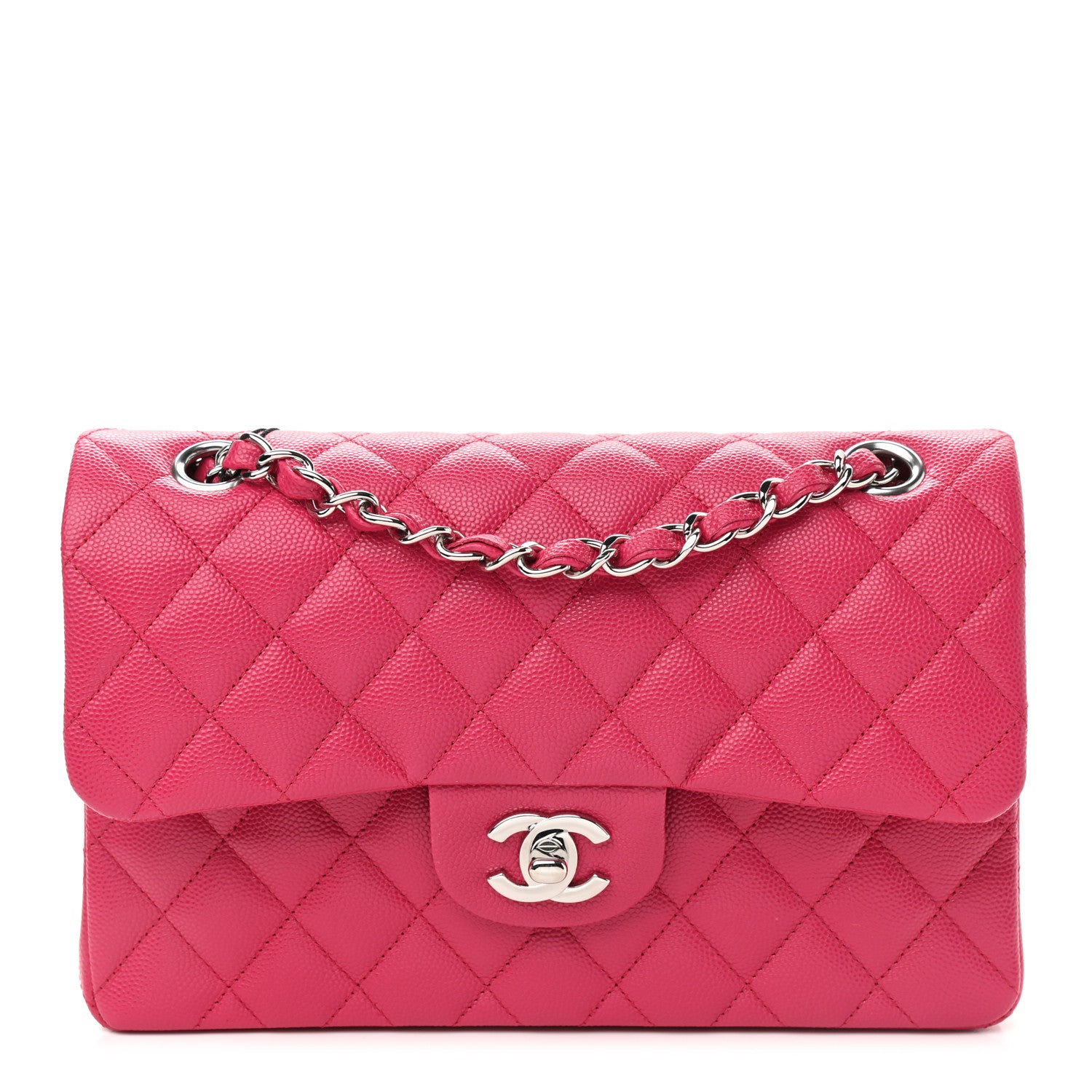 Chanel Caviar Quilted Small Double Flap Dark Pink 1 of 9