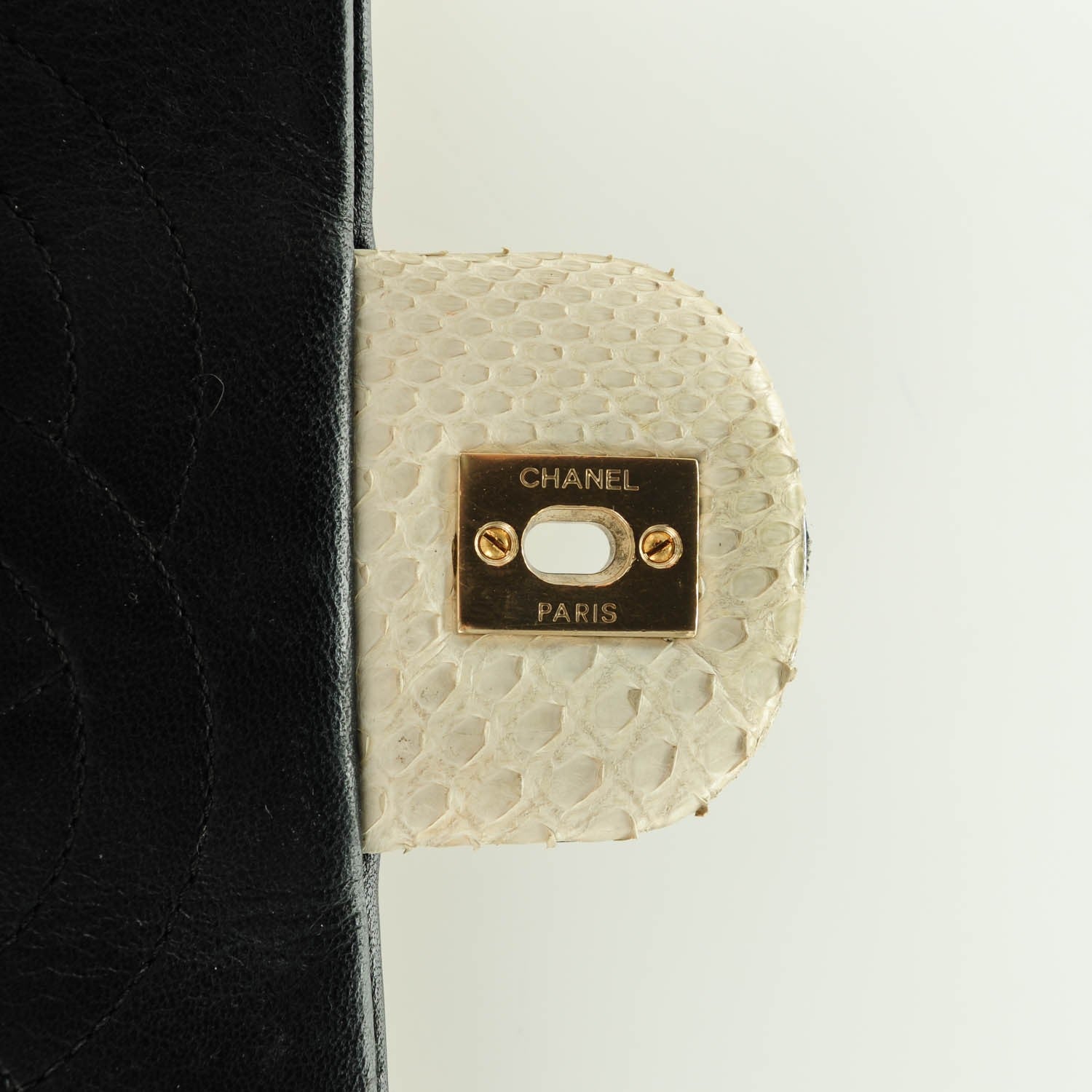 Chanel Python Tri-Color Medium Graphic Flap Beige 7 of 9