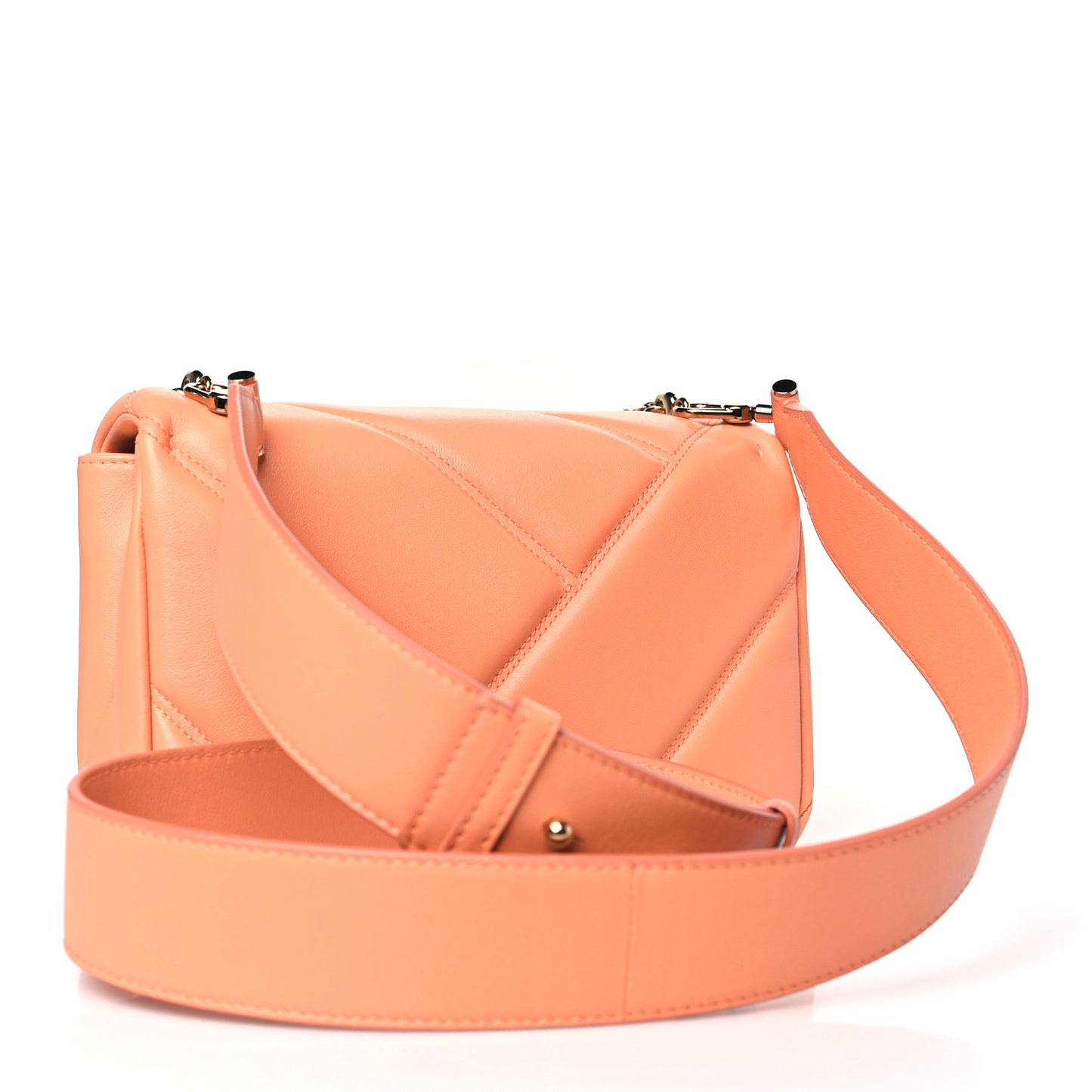 Calfskin Matelasse Mini Serpenti Cabochon Crossbody Bag Coral