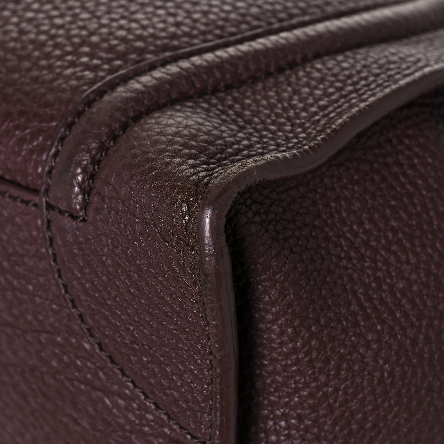 Pebbled Calfskin Mini Luggage Chocolate