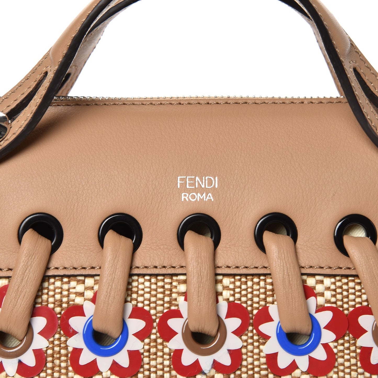Paglia Vitello Dolce Flowerland Lace Up Striped Medium By The Way Boston Bag Natural Cuoio Multicolor