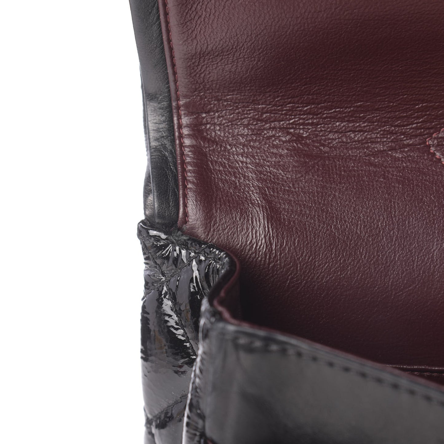 Distressed Patent Quilted 2.55 Reissue 227 Flap Black