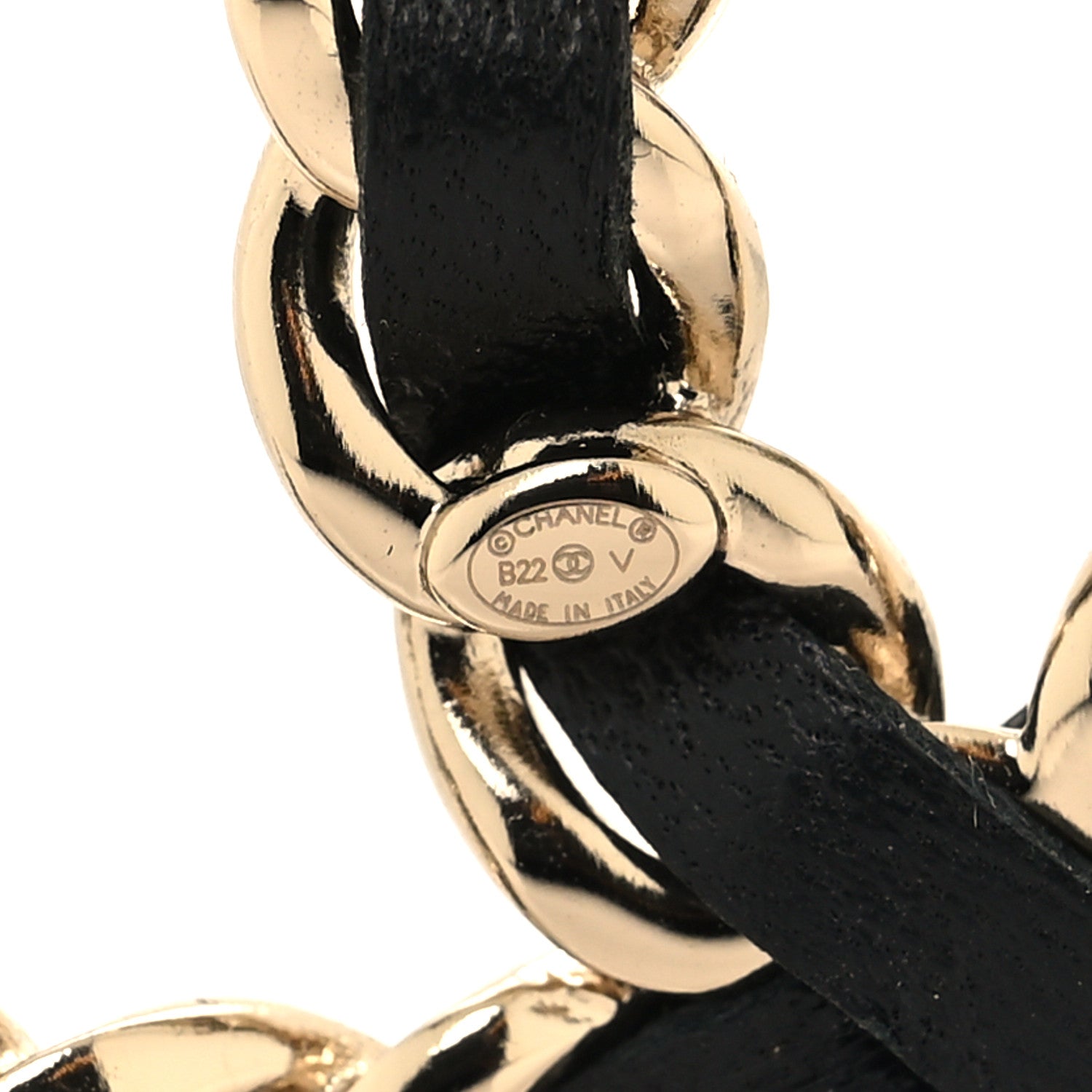 Chanel Lambskin Chain CC Brooch Black Gold 3 of 4