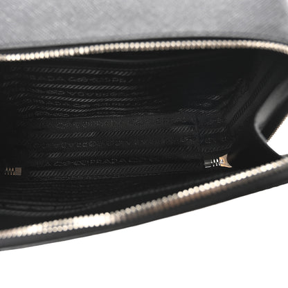 Prada Saffiano Travel Small Brique Crossbody Bag Black 5 of 9