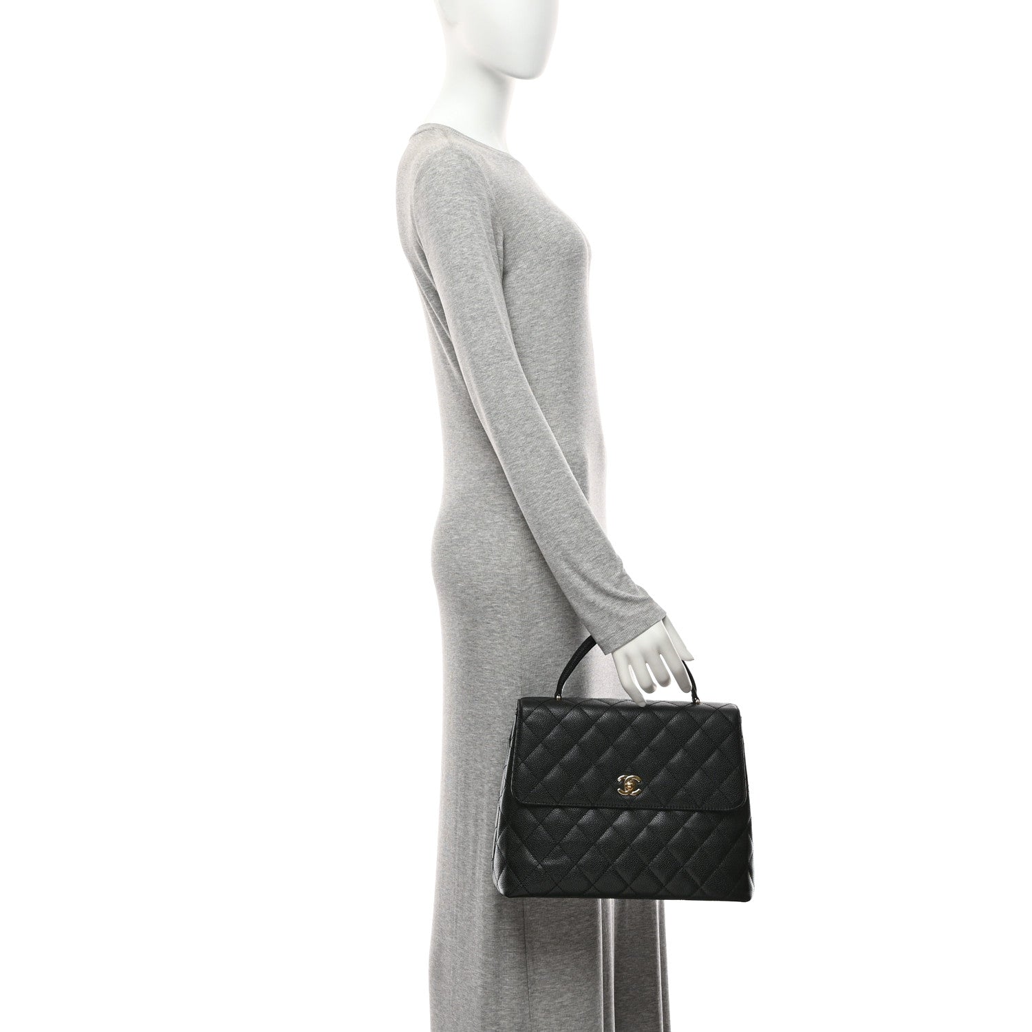 Chanel Caviar Quilted Jumbo Kelly Flap Black 2 of 11